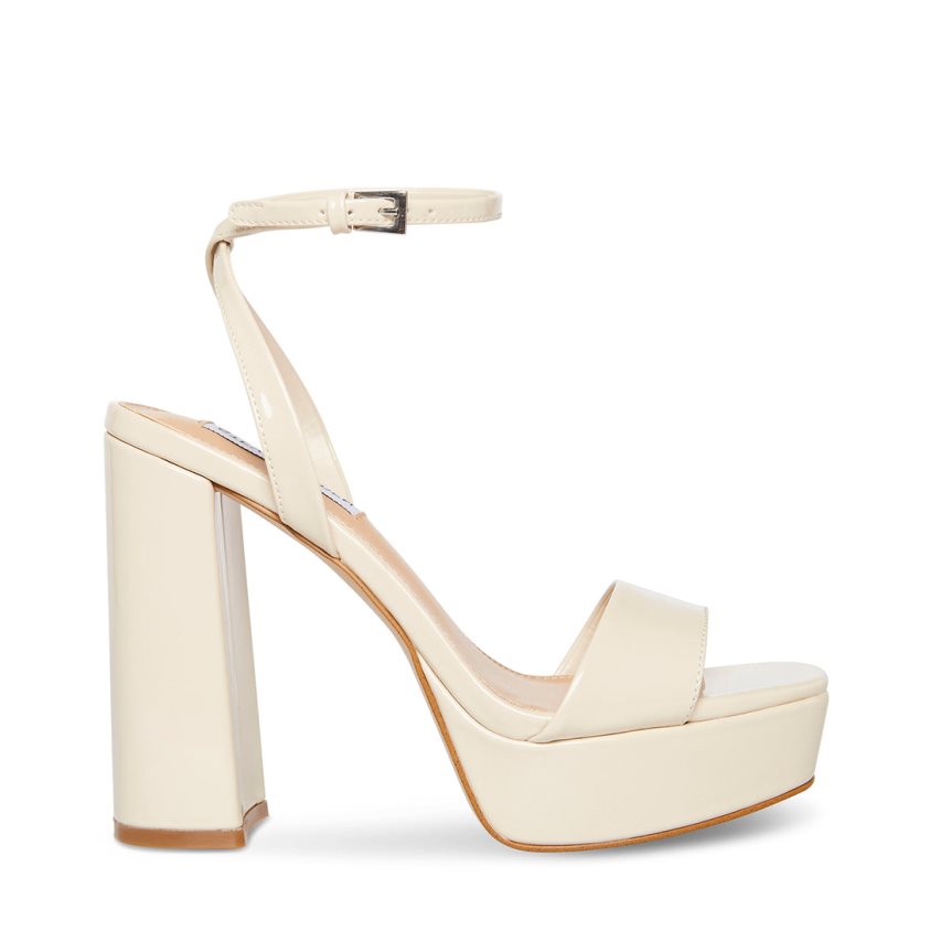 Sandalias Tacones Steve Madden Lessa Charol Mujer Blancas | ES XTE43S